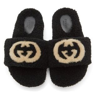 Gucci Black and Tan Sandals